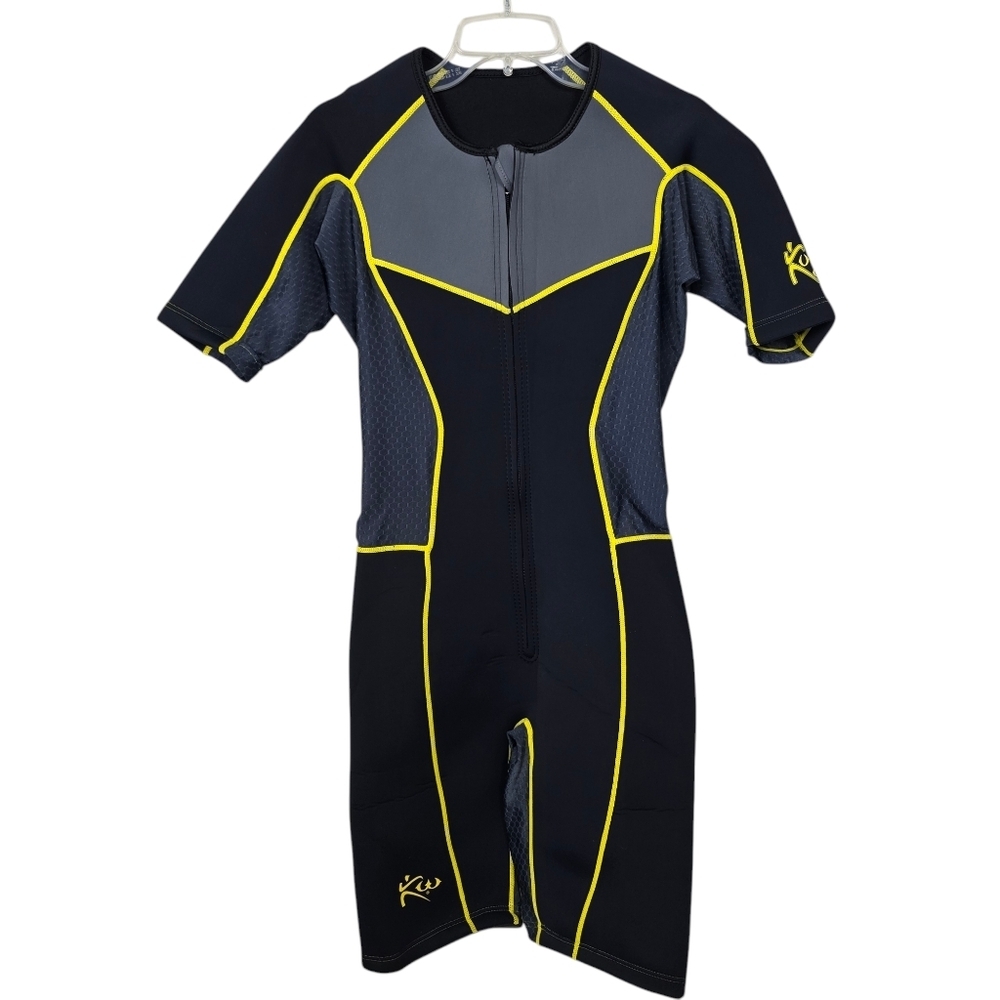 Kutting Weight Black Yellow Workout Sauna Suit S